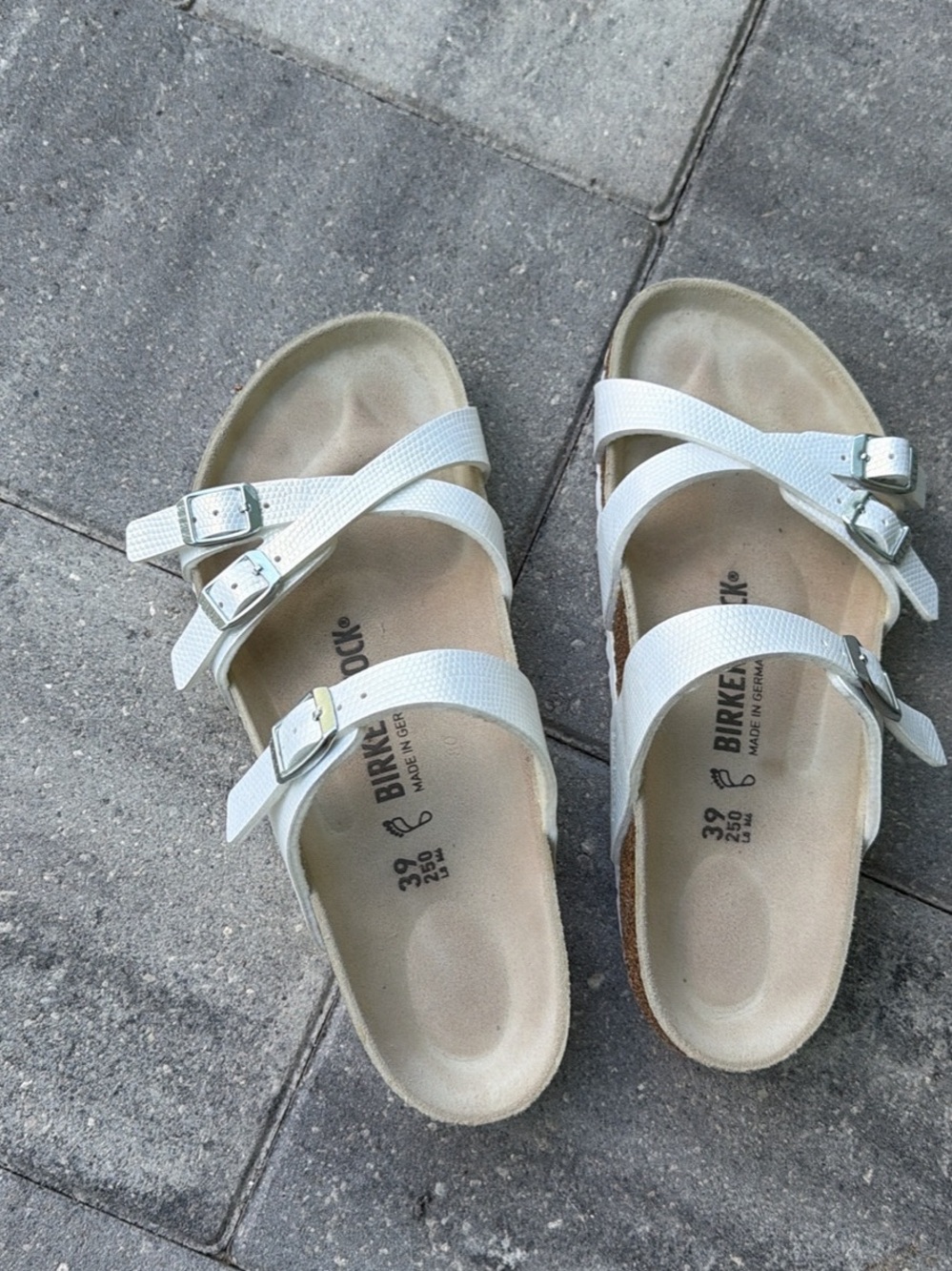 Birkenstock White Triple-Strap Sandals for Women